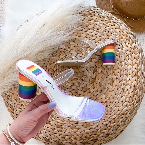 Dolce Vita Trevor Noles Pride Rainbow Heel Sandal - Picture 3 of 13